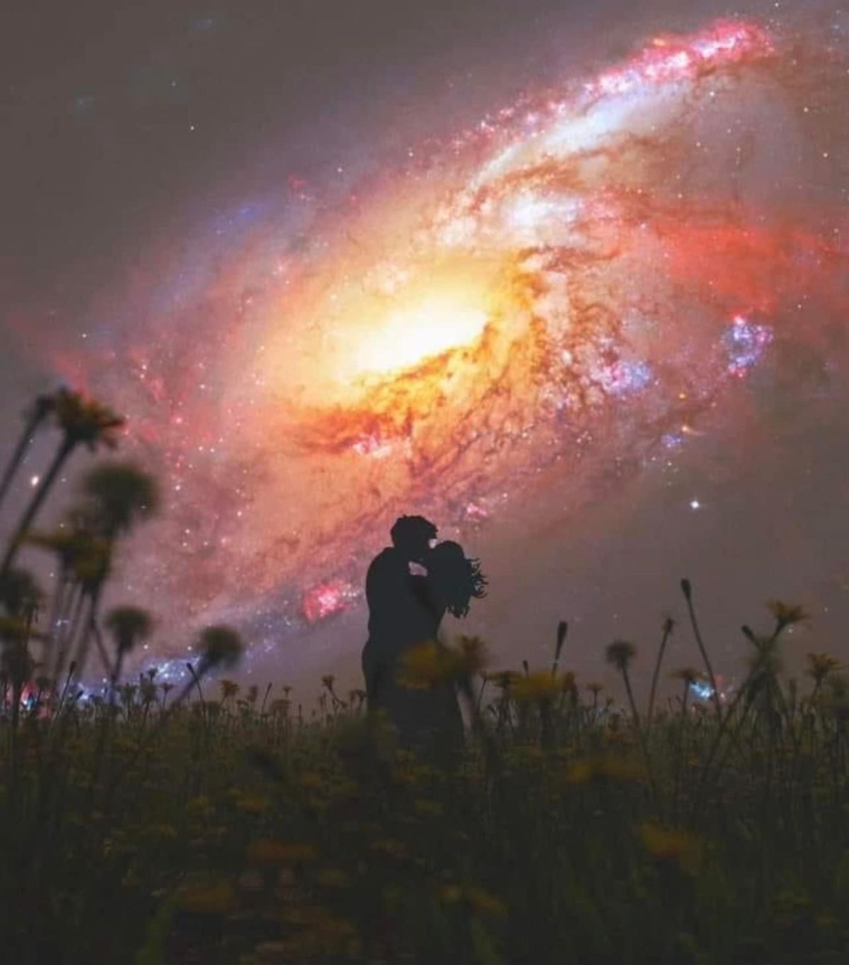 A kiss beneath the galaxy